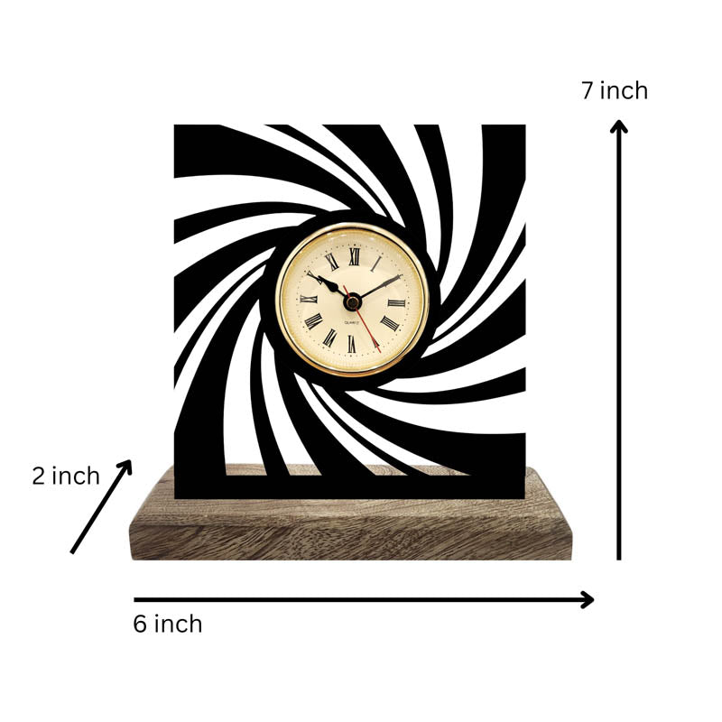 Time Vortex Iron & Mango Wood Table Clock media 5