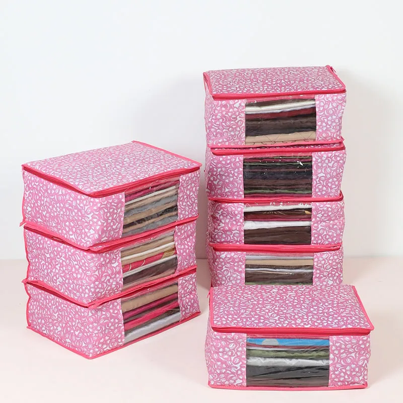 Bizet Floral Saree Cover (Pink) - Set Of Eight media 1
