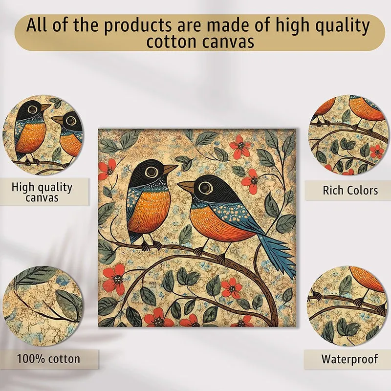 Vibrant Birds II Canvas Wall Art - Set Of Four media 4