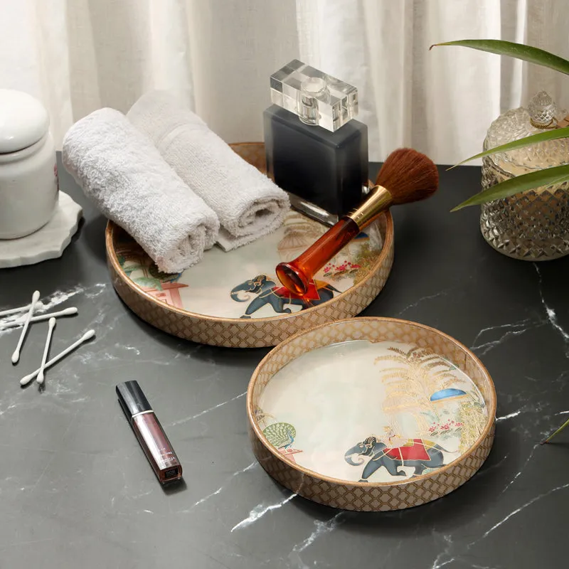 Royal Haathis Round Serving Tray - Set Of Two media 3
