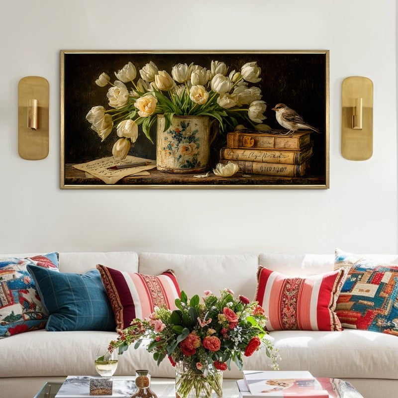 Peaceful Pages Canvas Wall Painting With Frame