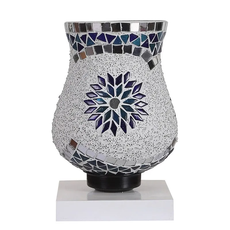 Chromabeam Mosaic Glass Table Lamp With Wooden Base media 5