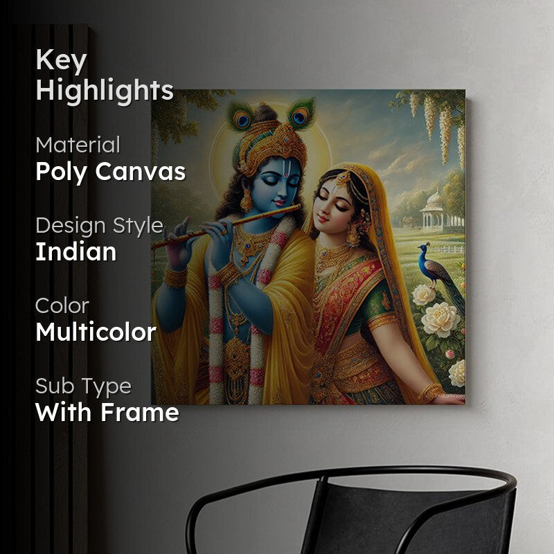 Krishna And Radha Poly Canvas Wall Painting media 2