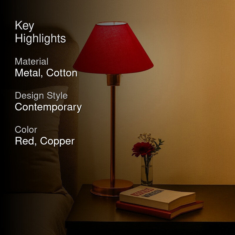 Kavira Klyo Metal Table Lamp - Red media 2