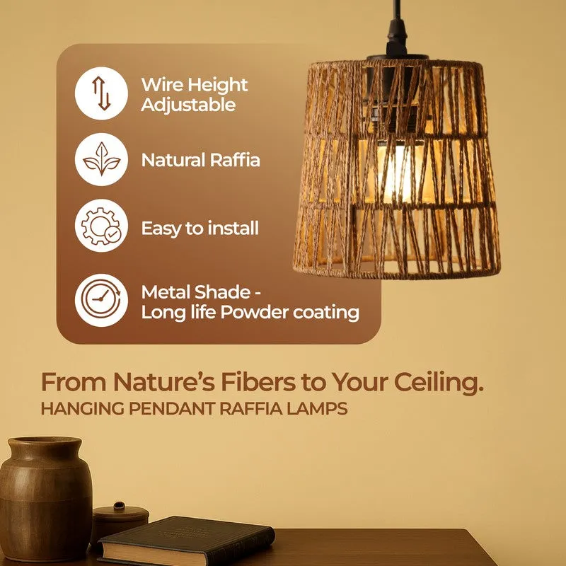 Valran Ceiling Rattan Raffia Ceiling Lamp media 5
