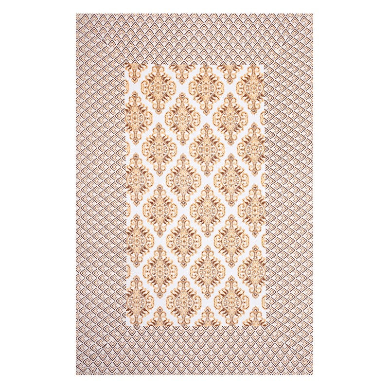 Linora Ethnic Cotton Bedsheet (Yellow & White) - 240 TC media 5