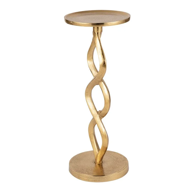 Twist Base Aluminum Side Table - Gold media 6