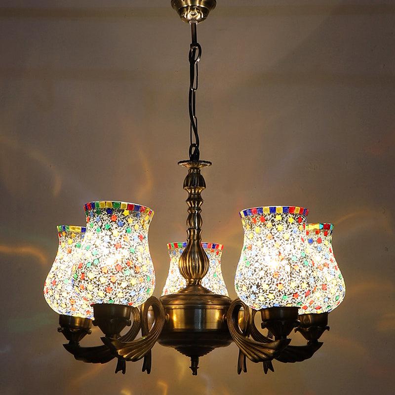 Ekta Vistara Mosaic Golden Antique Ceiling Lamp