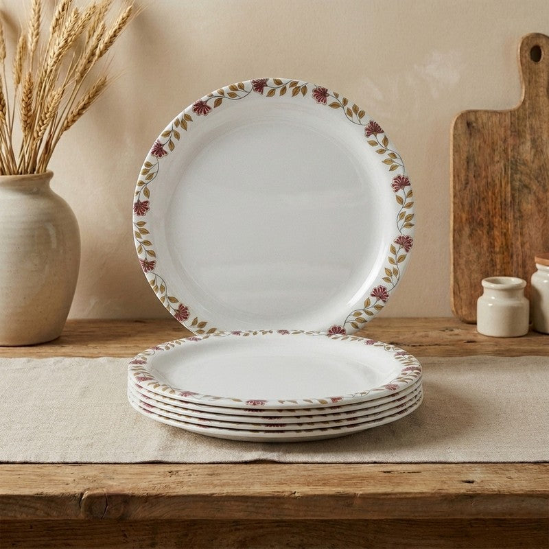 Garden Flower Melamine Quarter Plates - Set of Six