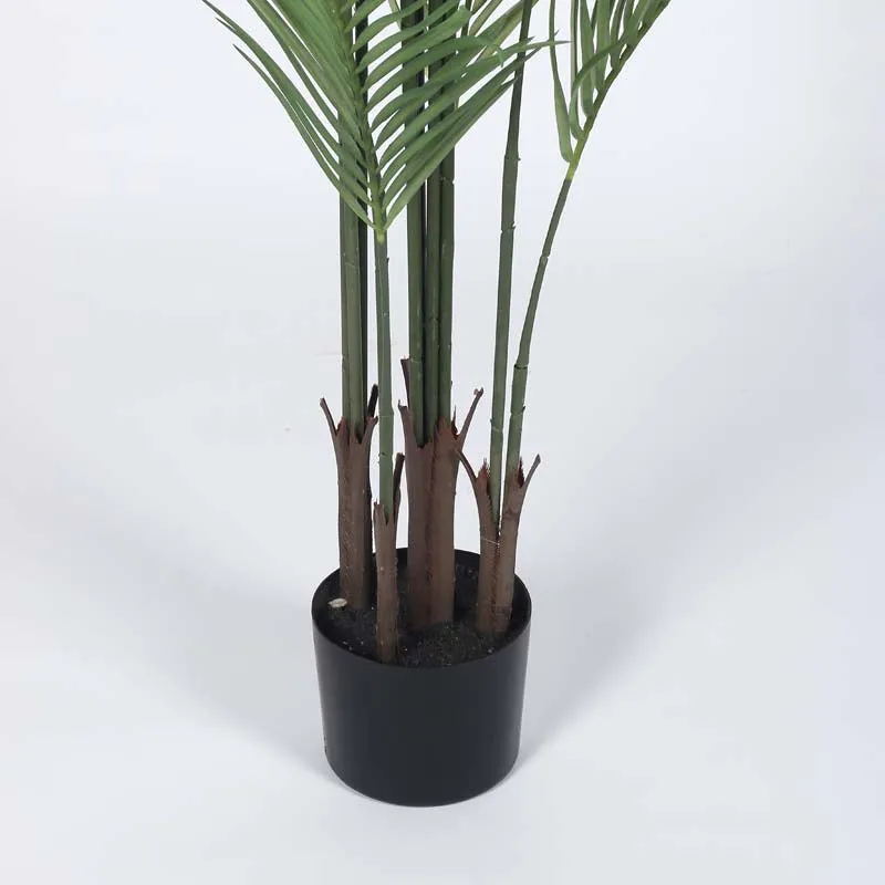 Faux Lush Areca Palm Plant With Black Plastic Pots - 5 Feet media 5