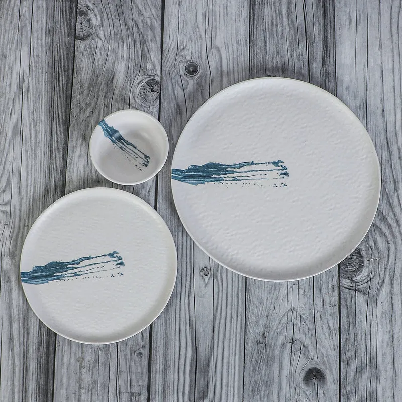 Stripe Swipe Melamine Dinner Set (White) - 24 Piece Set media 6
