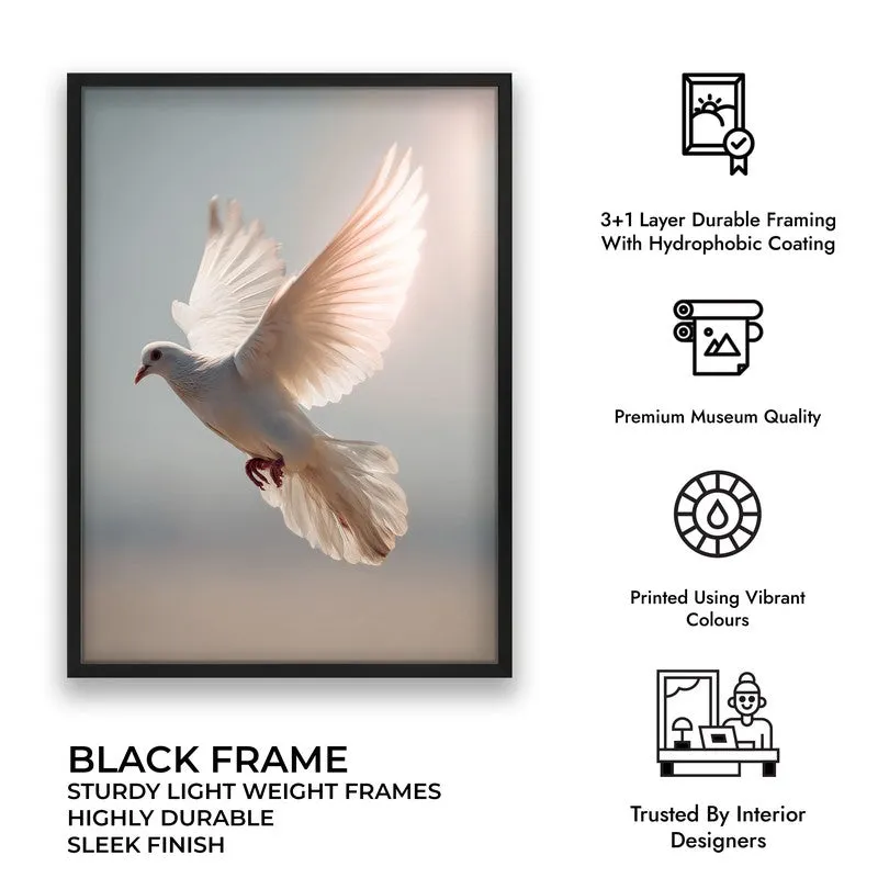 Wings of Peace Archival Paper Wall Painting With Black Frame media 7