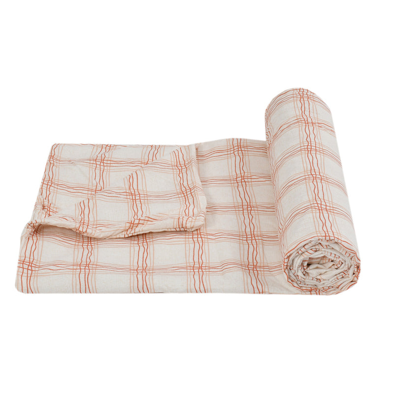 Trellis Tranquility Cotton Duvet Cover (Brown) - 210 TC' media 5