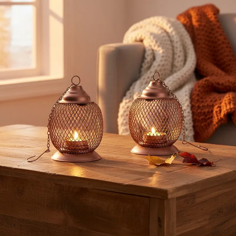 Aura Flick Tea Light Candle Holder (Copper) - Set Of Two media 1