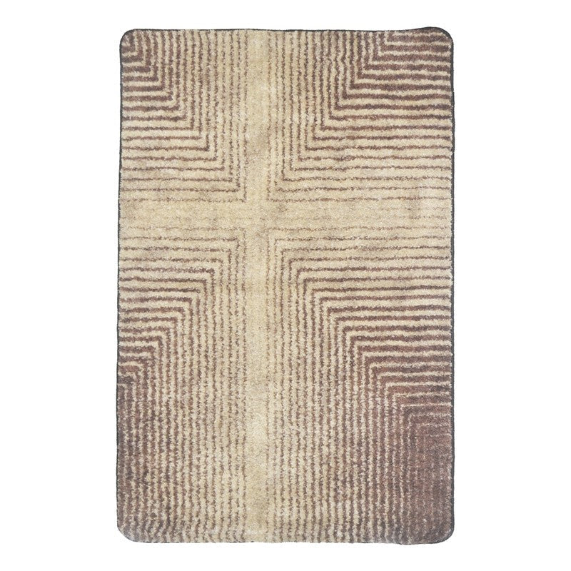 Quyren Abstract Micro Fiber Area Rug - Brown