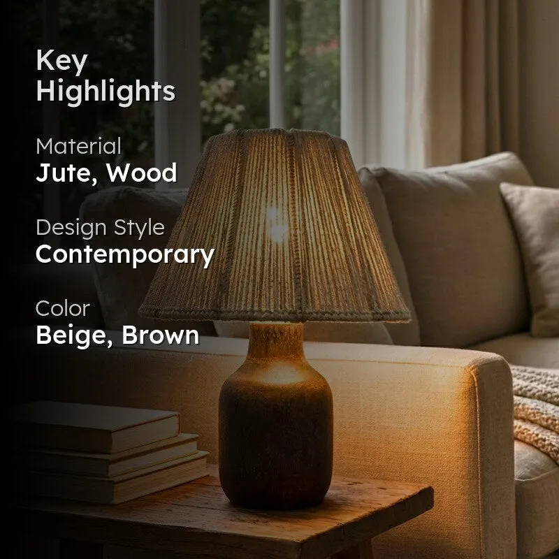 Weston Edge Jute Table Lamp - Beige media 2