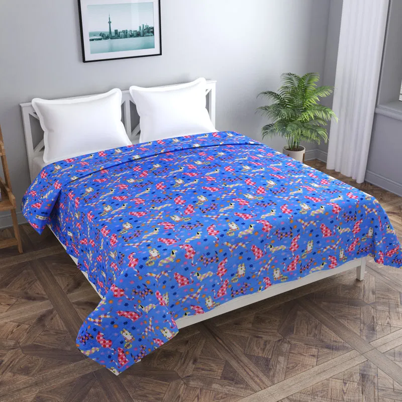 Warm Paws Flannel Duvet Cover (Blue) - 190 GSM media 1
