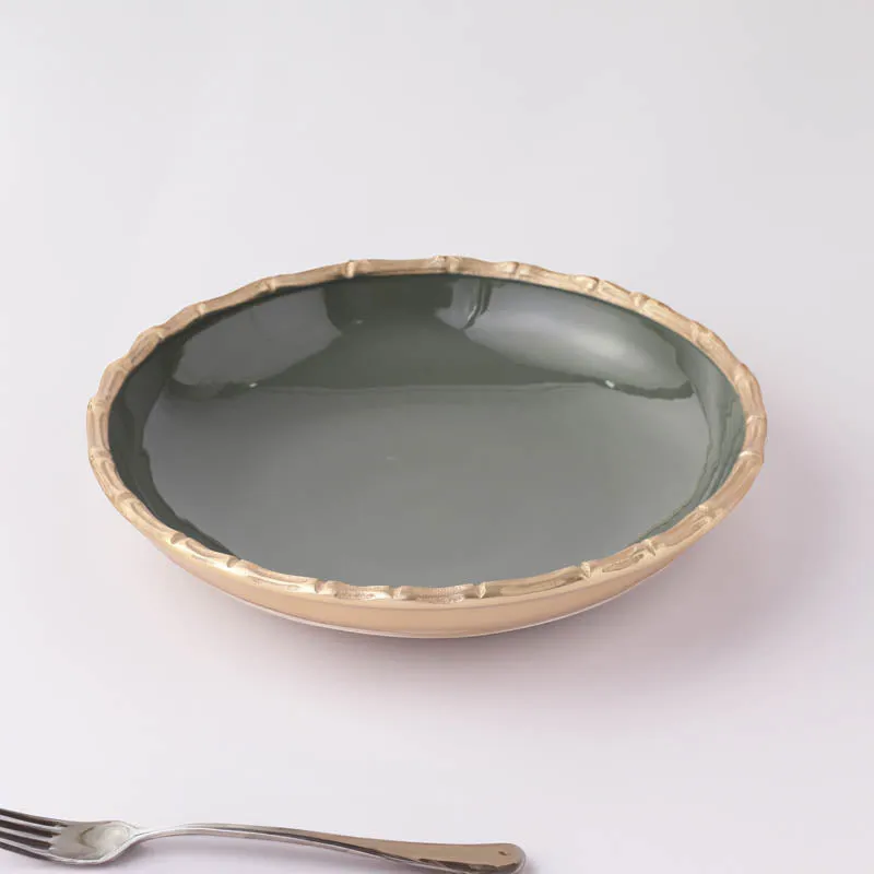Wadi Accent Bowl - Grey & Gold media 1