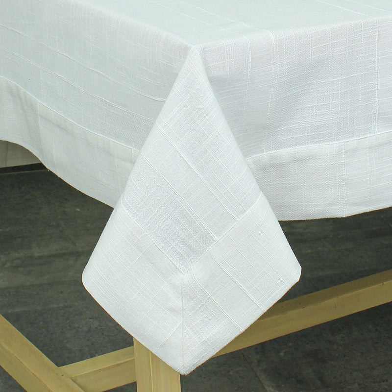 Chevron Grace Cotton Table Cover - White media 3