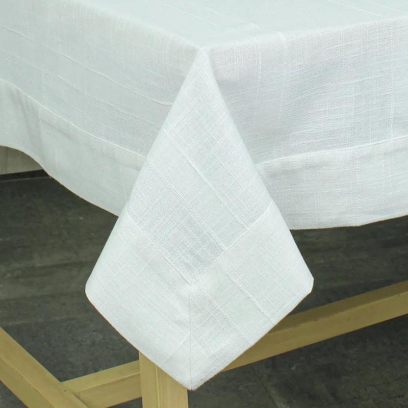 Chevron Grace Cotton Table Cover - White media 3