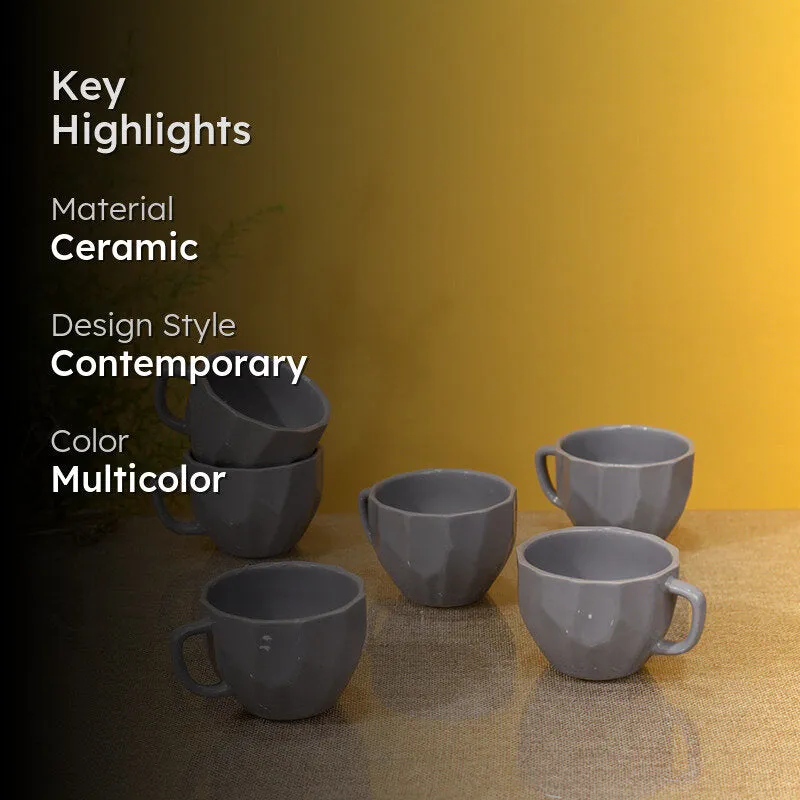 Frisa Ceramic Tea Cup (150mL Each) -  Set of Six media 2