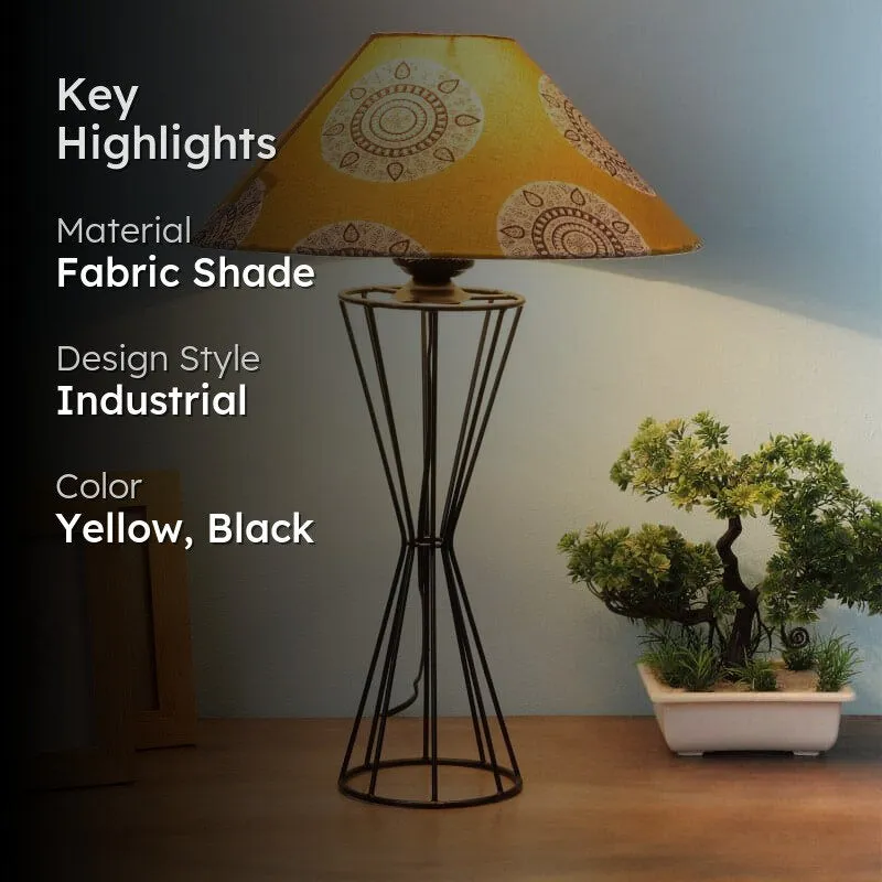 Mandala Merry Briar Fabric Table Lamp - Yellow,Black media 2