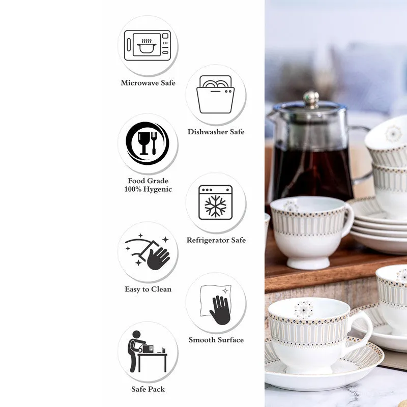 Sonaki Yomi Ethnic Cup & Saucer Set (170 ML) - Twelve Piece Set media 3
