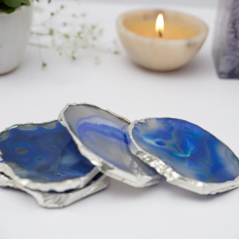 Vesto Brazilian Agate Coaster (Blue) - Set Of Four media 3