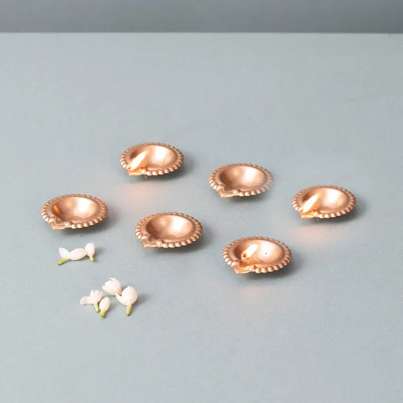 ShubhPrakash Metal Diyas - Set Of Six media 4