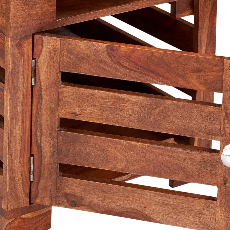 Wverix Sheesham Wooden Side & Bedside Table - Brown media 8