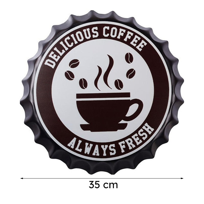 Delicious Coffee Bottle Cap Metal Wall Accent media 8