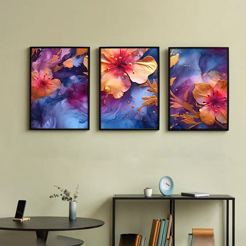 Floral Galaxy Wall Art With Frame - Set Of Three media 4