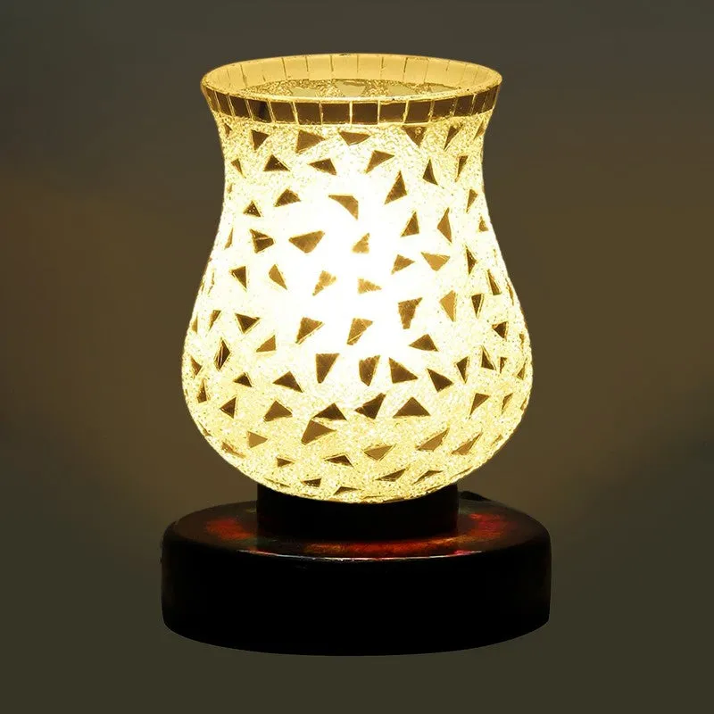 Starella Mosaic Glass Table Lamp With Wooden Base - Multicolor media 6