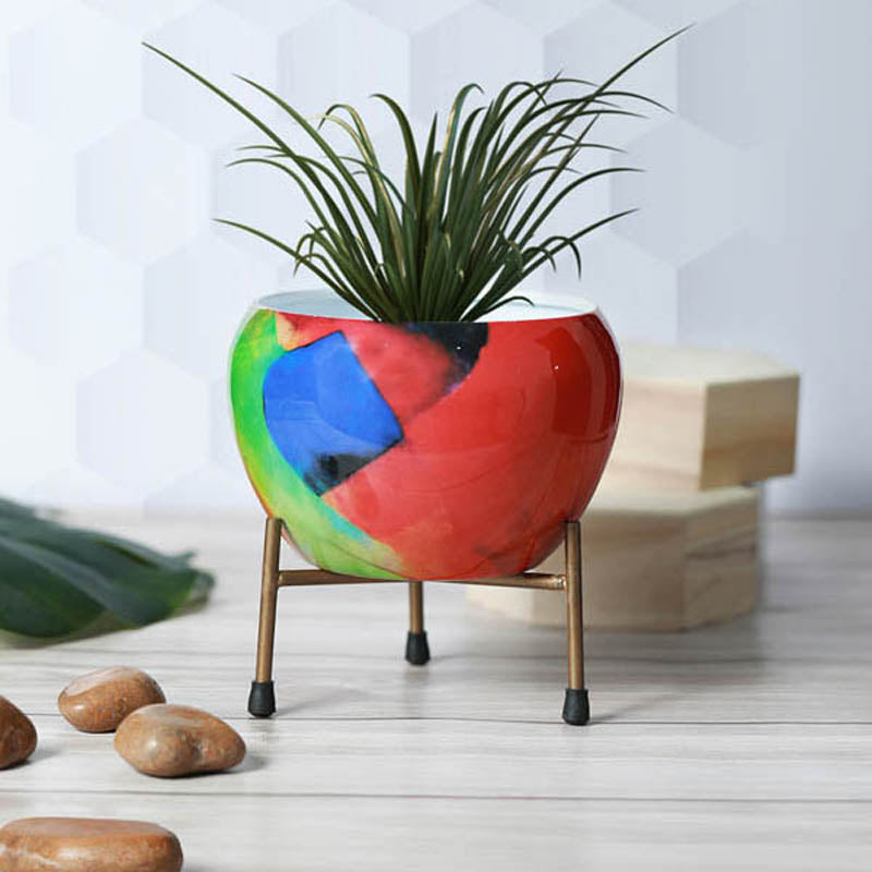 Royale Ethnic Handcrafted Planter With Stand - Four Piece Set media 8