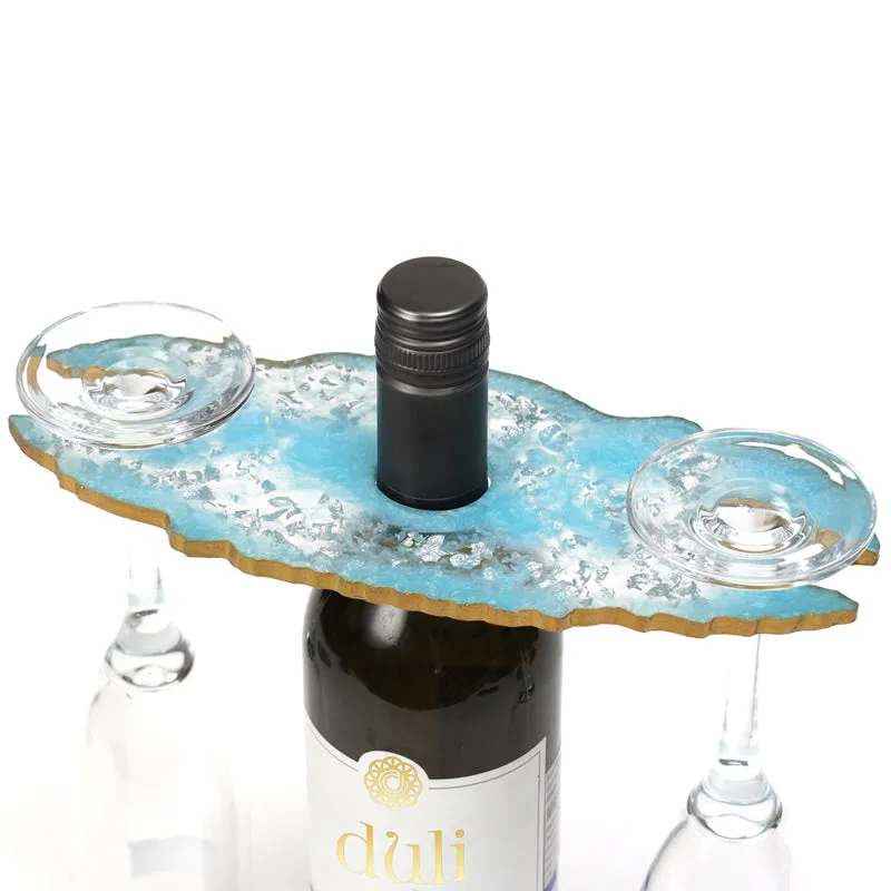 Resinor Wine Bottle & Glass Holder - Aqua Blue media 6