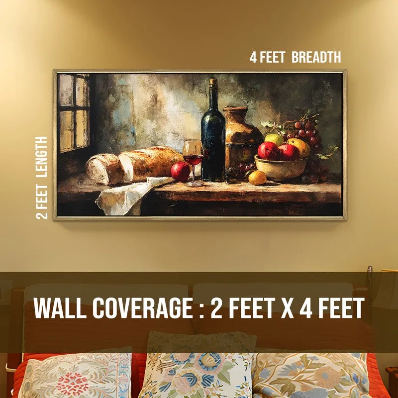 Rustic Platter Canvas Wall Painting With Frame media 8