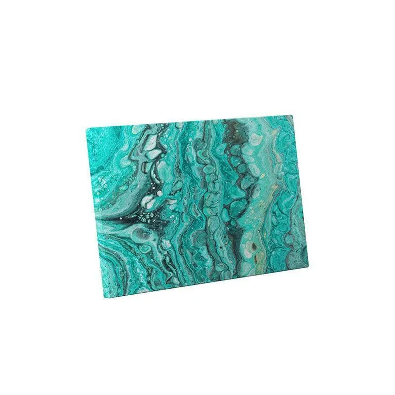 Turquoise Fluid Canvas Wall Painting - Gallery Wrap media 3