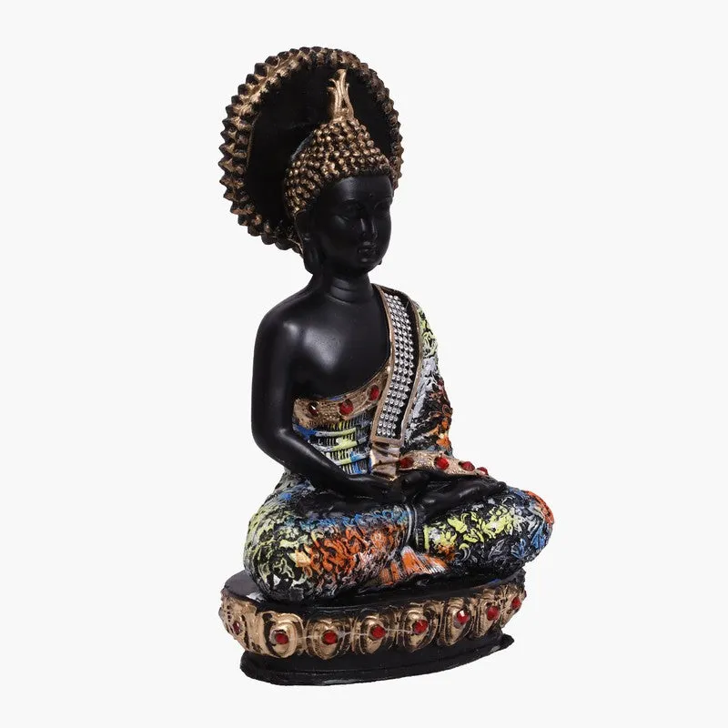 Sovereign Lotus Buddha Polyresin Idol - Black media 3