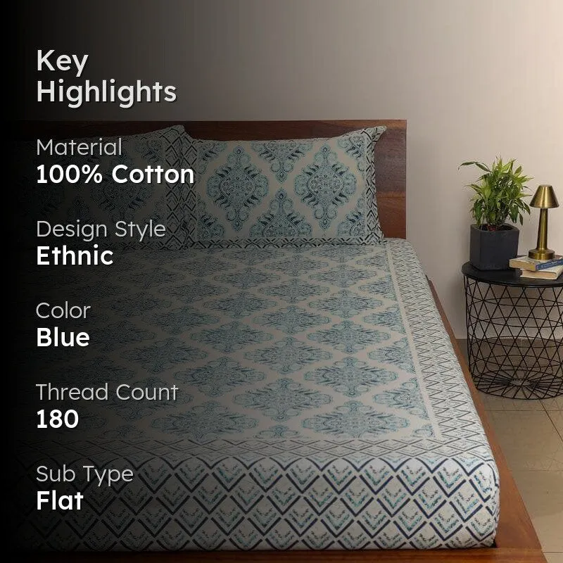 Ethnic Elegance Cotton Bedsheet - 180 TC media 2