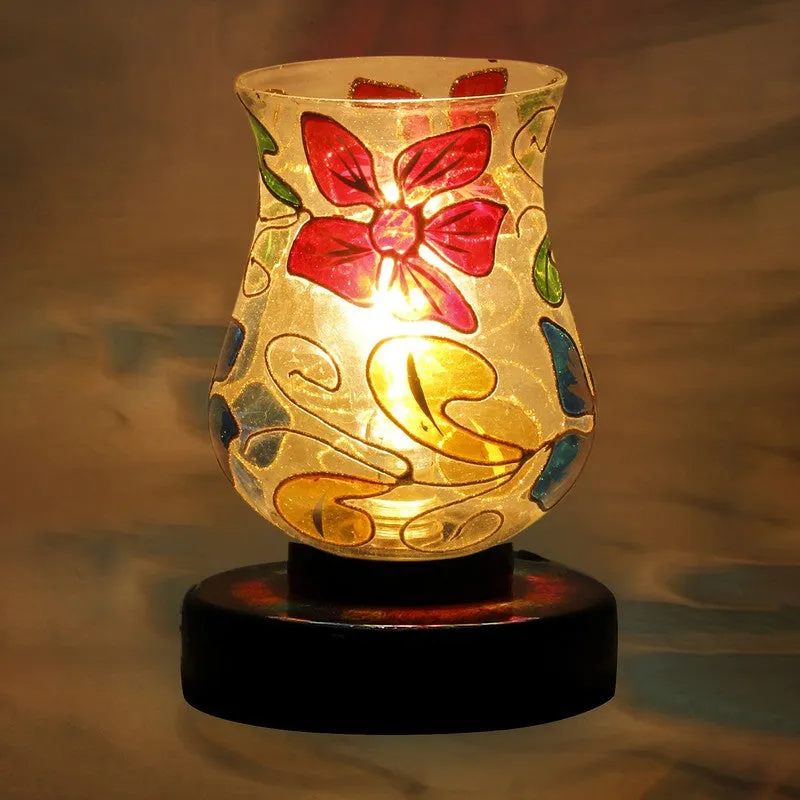 Sparklix Mosaic Glass Table Lamp With Wooden Base - Multicolor media 6