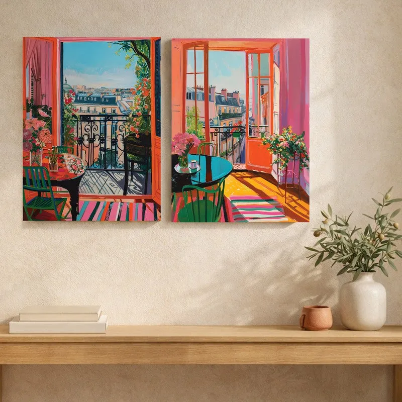 Parisian Balcony Canvas Wall Art - Set of Two media 6