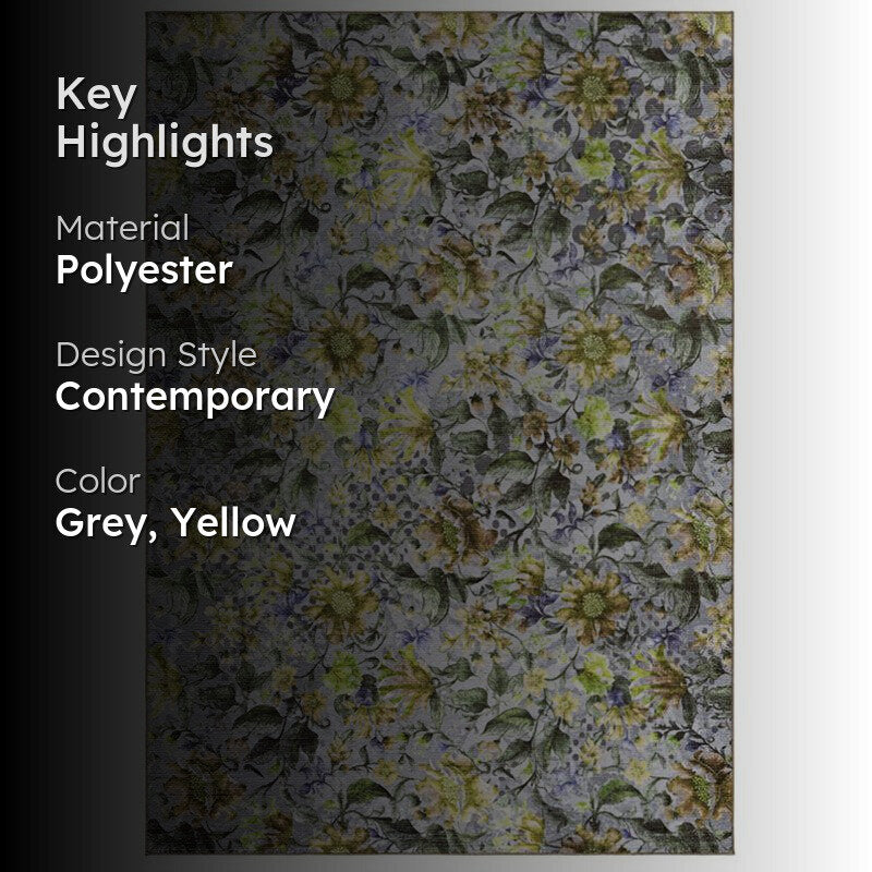 Sumaya Floral Carpet - Grey media 2