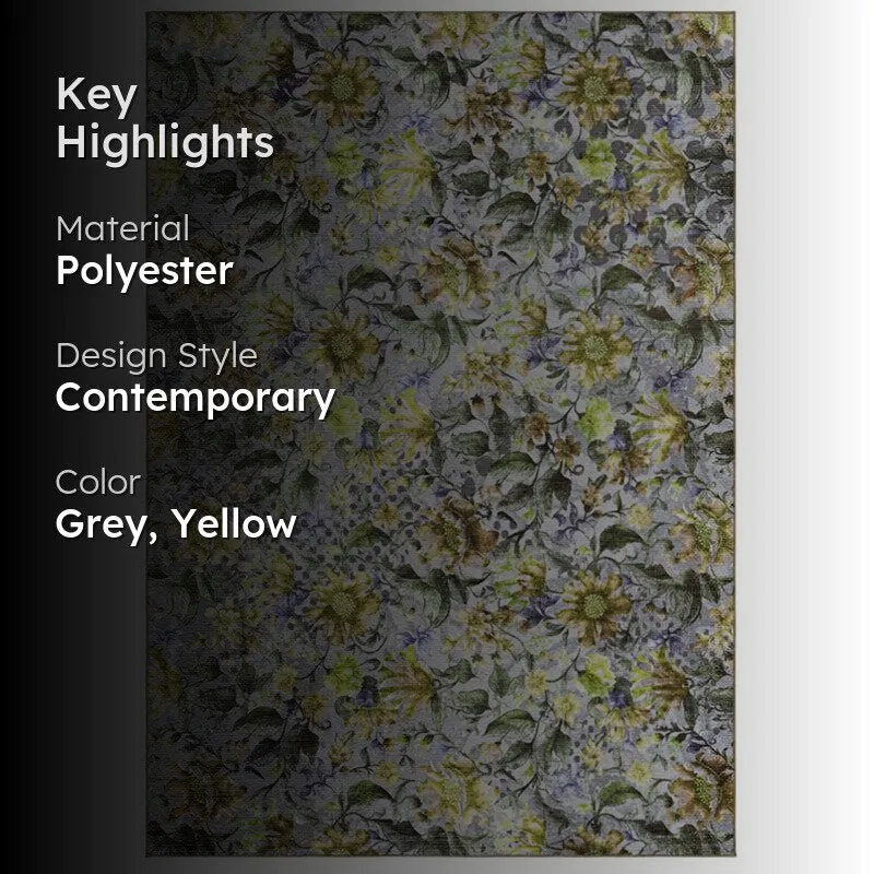 Sumaya Floral Carpet - Grey media 2