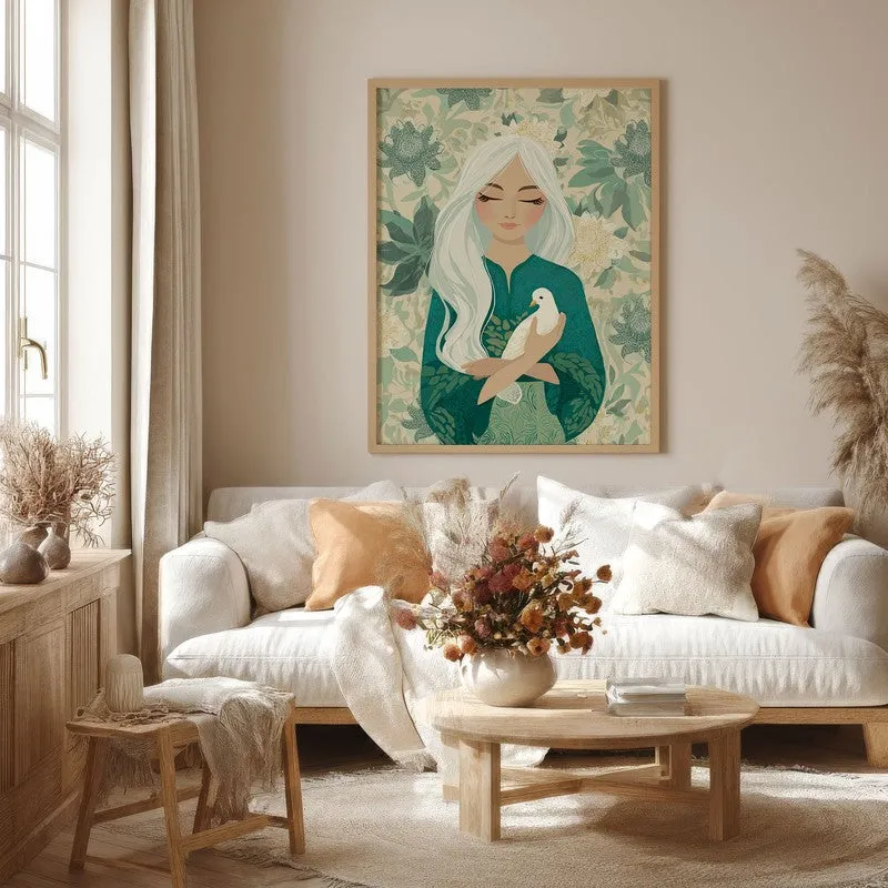 Florwyn Canvas Wall Painting - Brown Frame media 4