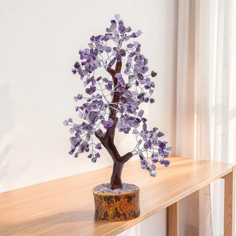Agate Wish Tree Handcrafted Showpiece - Purple media 1