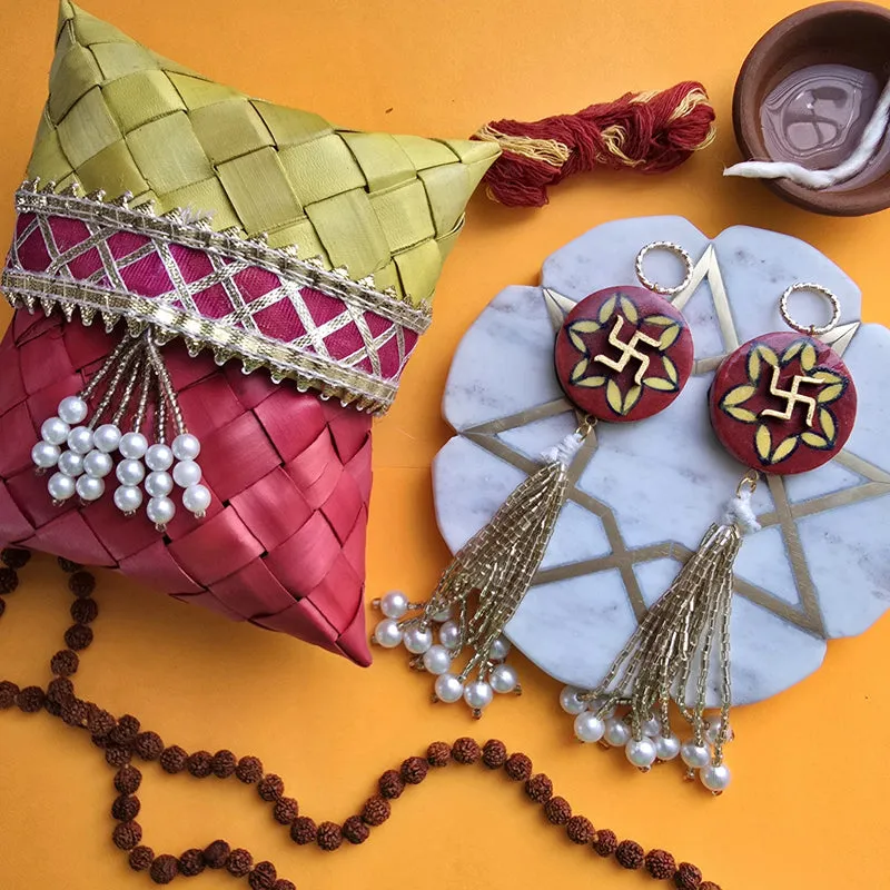 Swastika Handcrafted Latkan - Set Of Two media 6