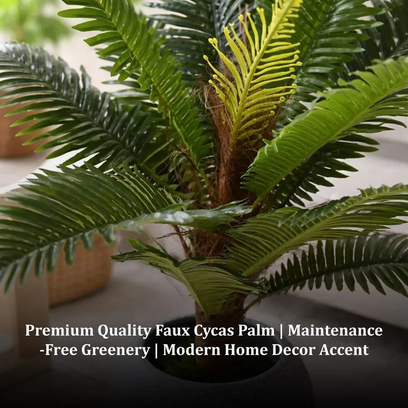 Pure Verde Palm Artificial Plant With Black Plastic Pot - 89 cm (2.9 ft) media 8