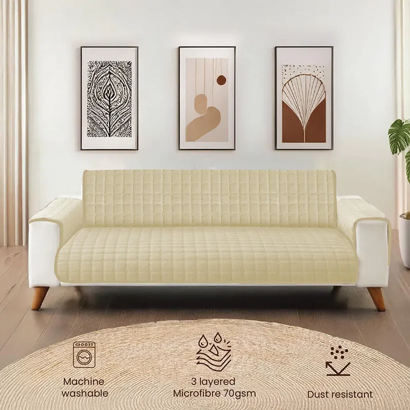 Urban Space Beige Textured Sofa Cover media 4