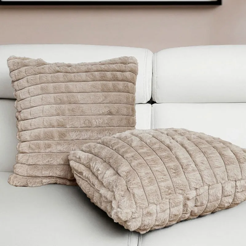 Frost Waffle Beige Cushion Cover (Square) Set of Two media 1