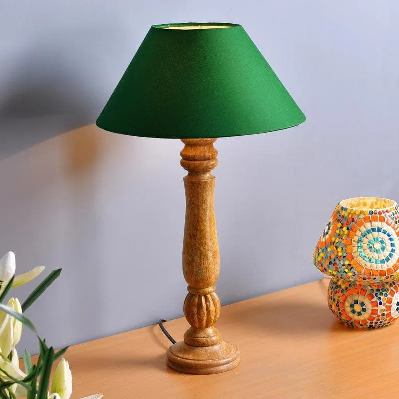 Rustic Elegance Fabric Table Lamp - Brown,Green media 2